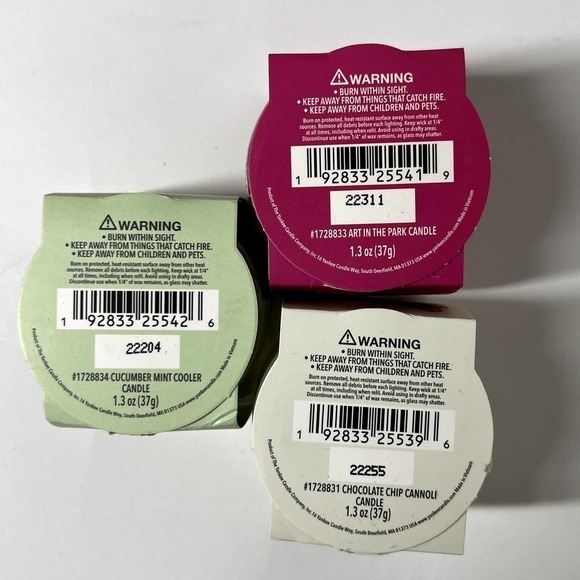 Yankee Candle 3-pack Mini Candle Set Lemon Apple Sandalwood Chocolate Vanilla - Picture 14 of 15